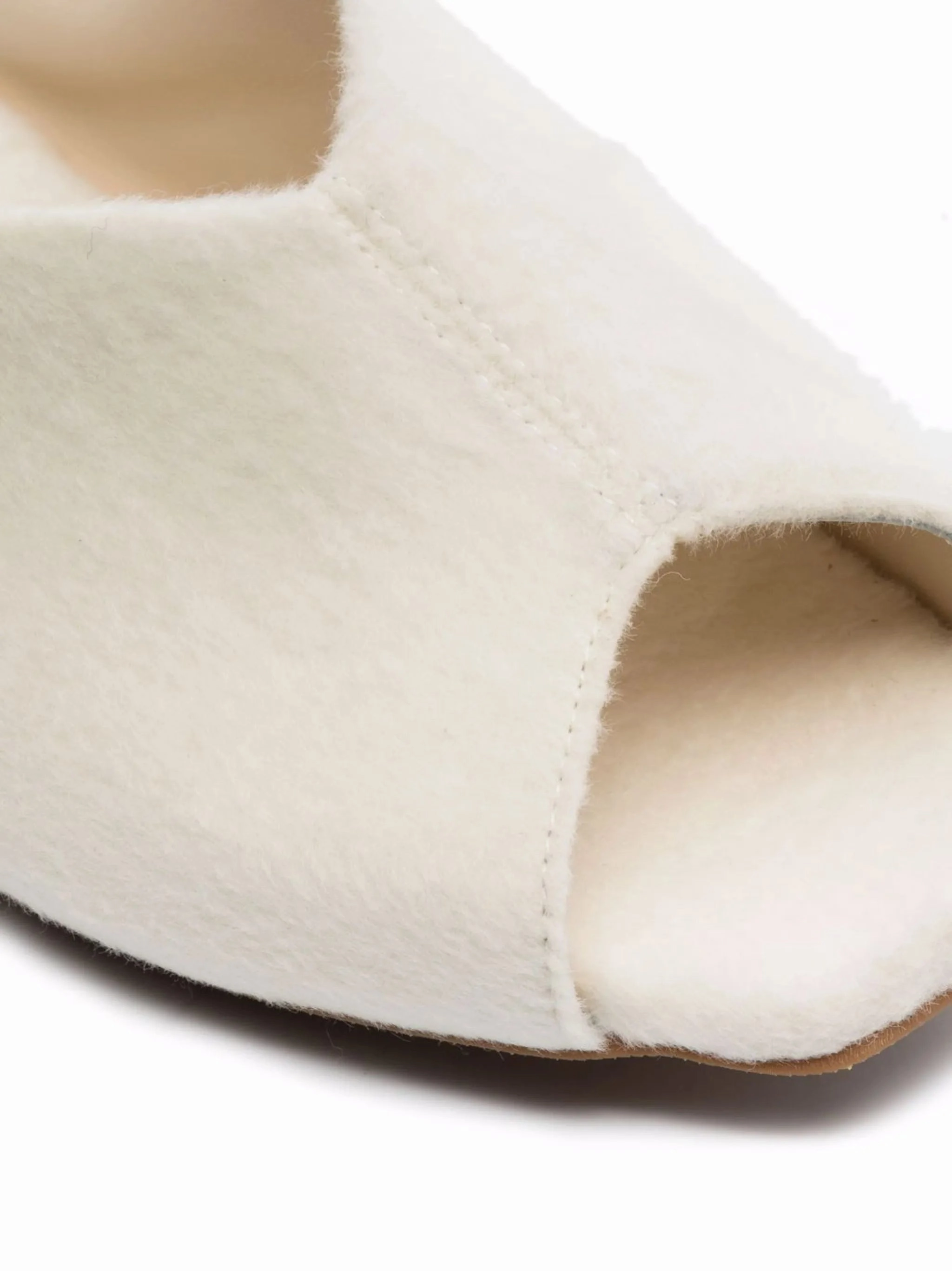 Wide Flat Shoes open-toe wool slippers