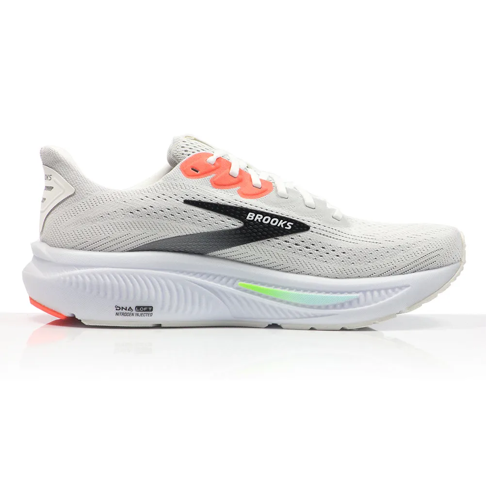 Brooks Ghost 17 Men's Running Shoe - White/Pink Clay/Gecko Running Shoes Nearby