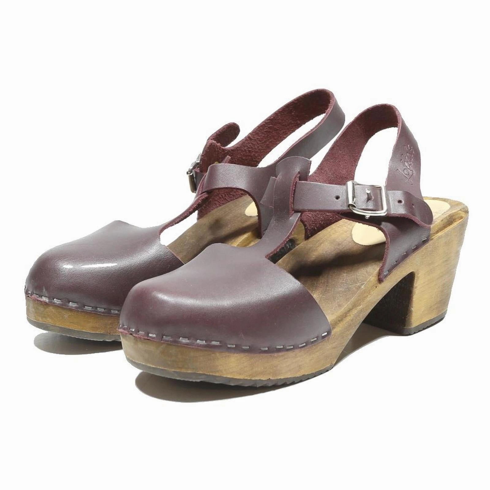 Low Heel Wedding Sandals LOTTA'S Womens Leather Block Heel Brown Leather Slingback Sandals UK 9 Stylish