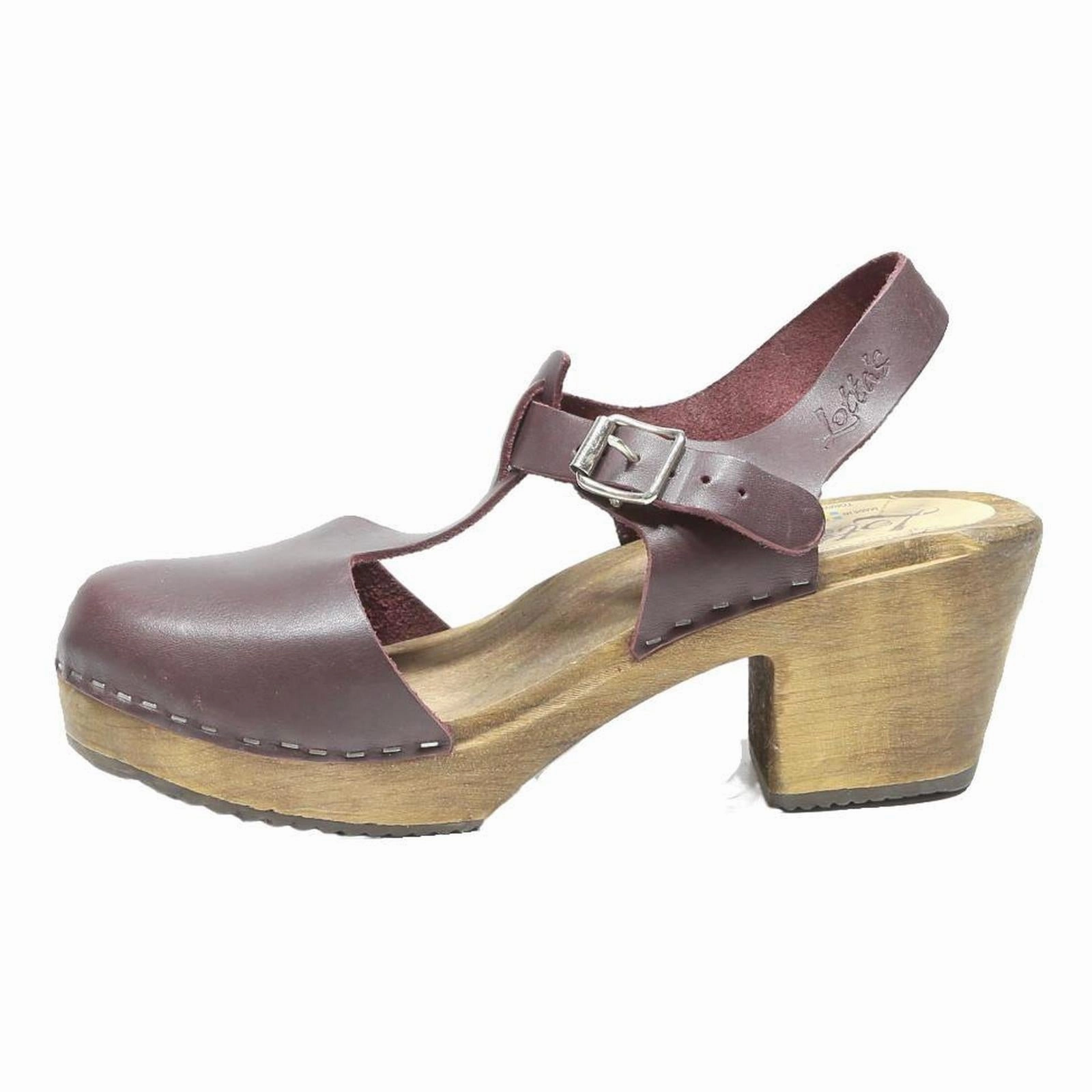 Biking Sandals LOTTA'S Womens Leather Block Heel Brown Leather Slingback Sandals UK 9 Stylish