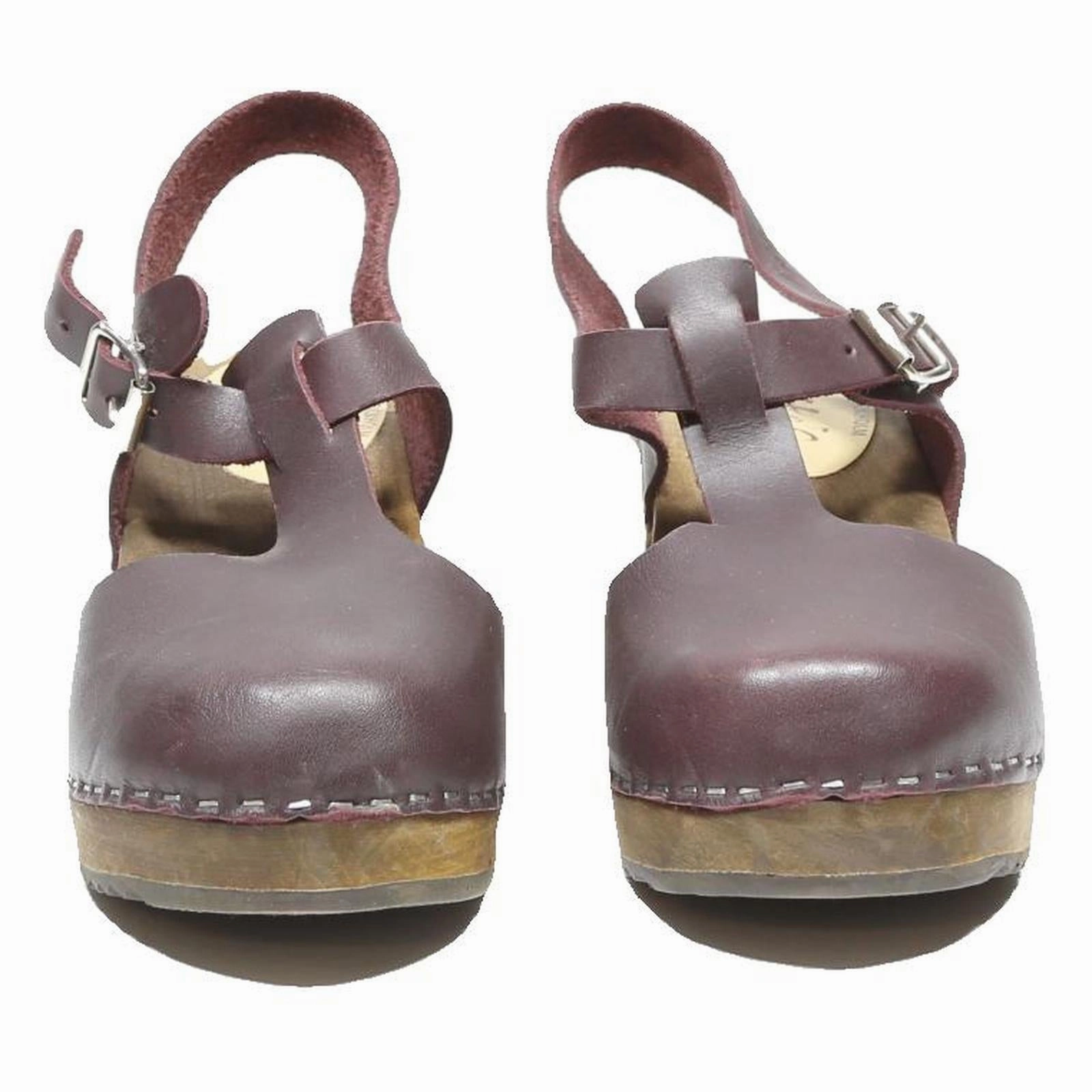 LOTTA'S Womens Leather Block Heel Brown Leather Slingback Sandals UK 9 Stylish Sandals Cycling