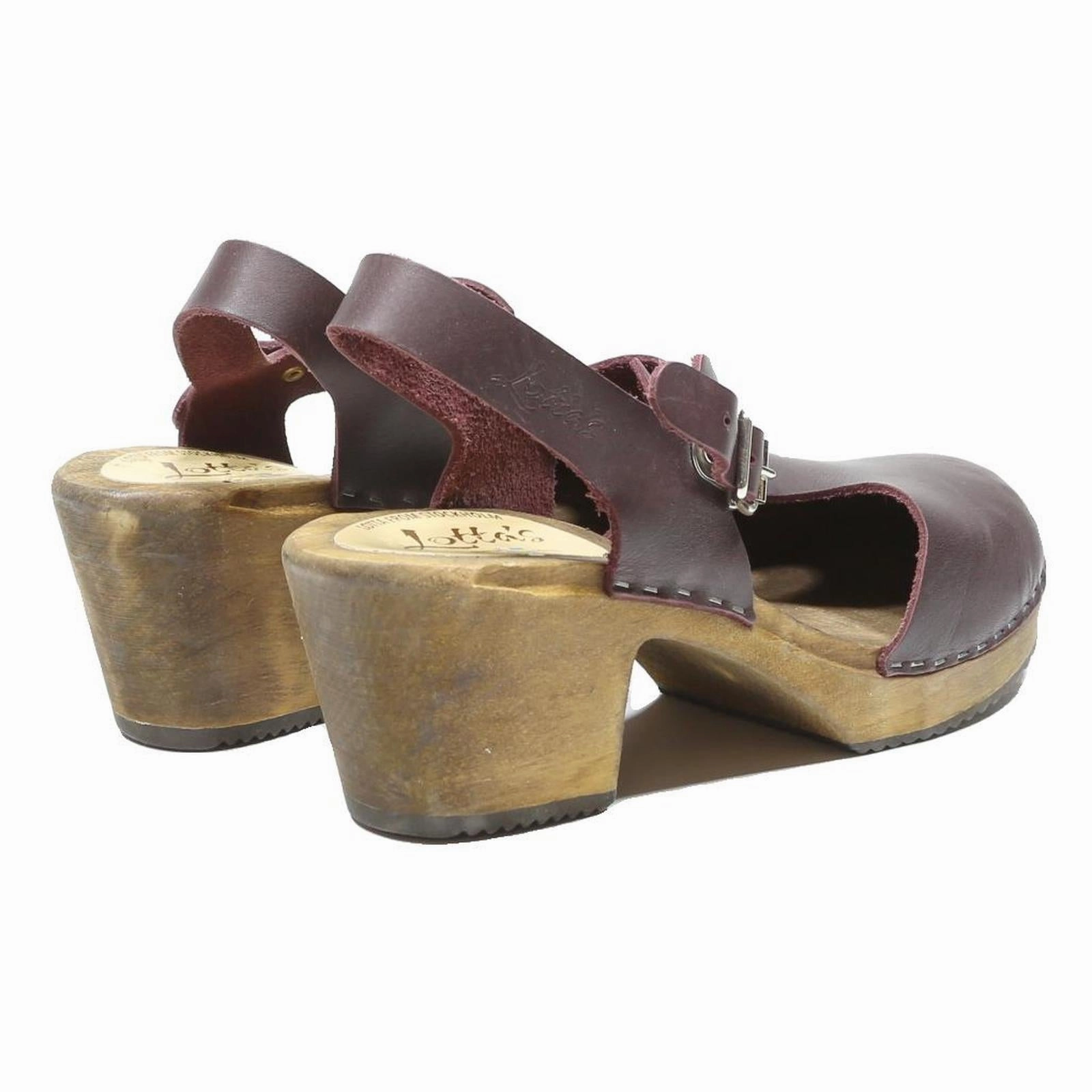 LOTTA'S Womens Leather Block Heel Brown Leather Slingback Sandals UK 9 Stylish Viking Sandals