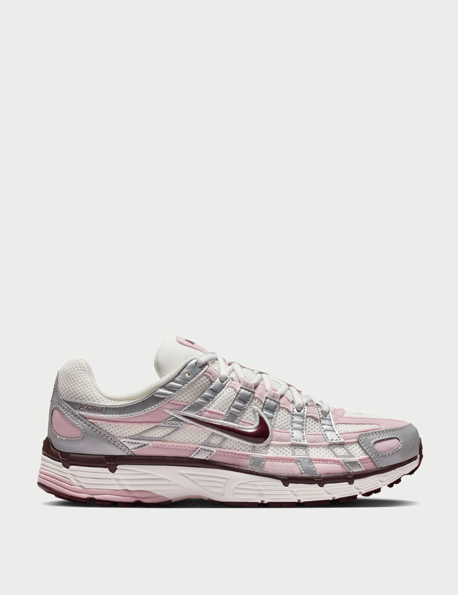 P-6000 Shoes - Summit White/Plum Chalk/Metallic Silver Nike Elite Running Shoes