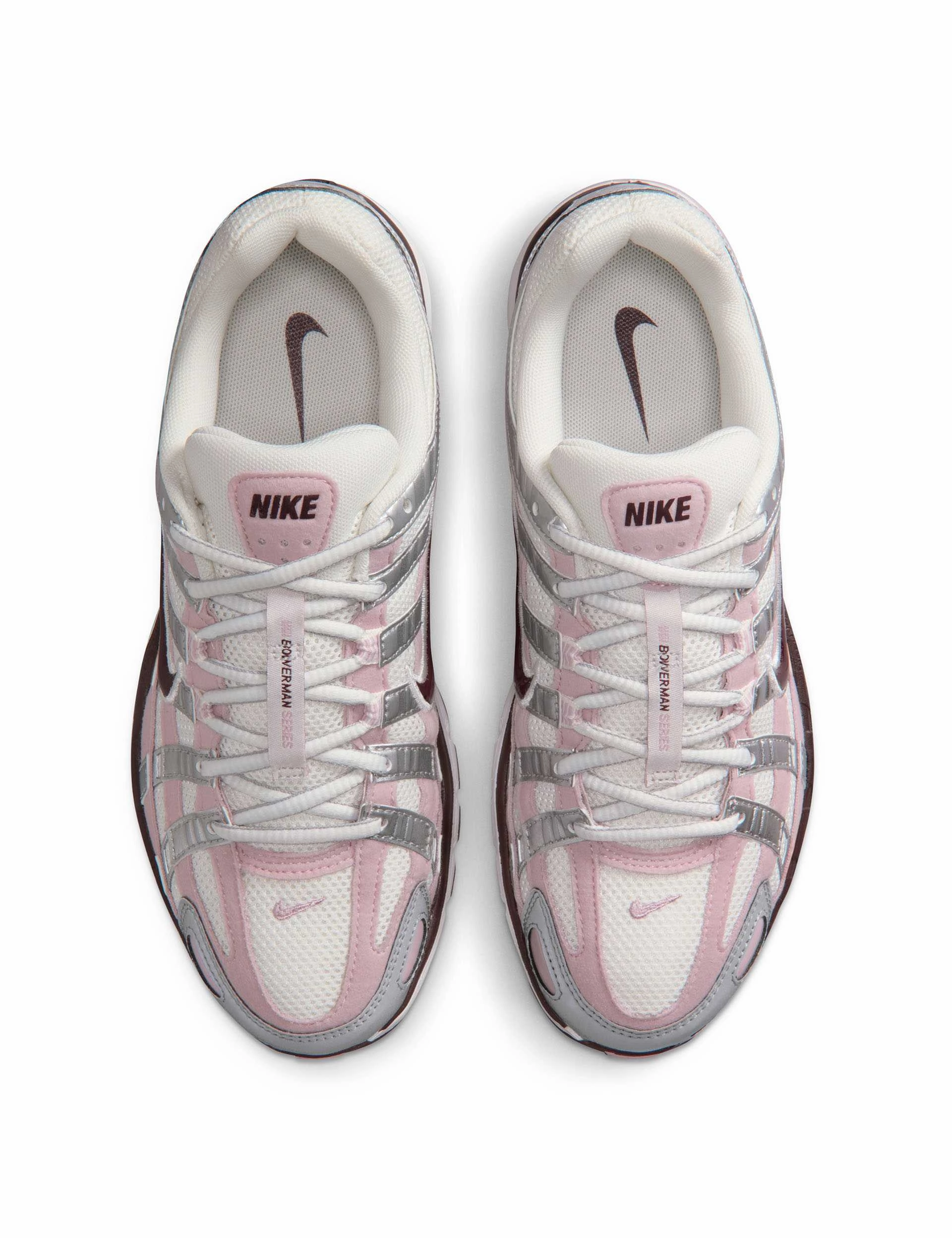 P-6000 Shoes - Summit White/Plum Chalk/Metallic Silver Nike Sport Football Shoes