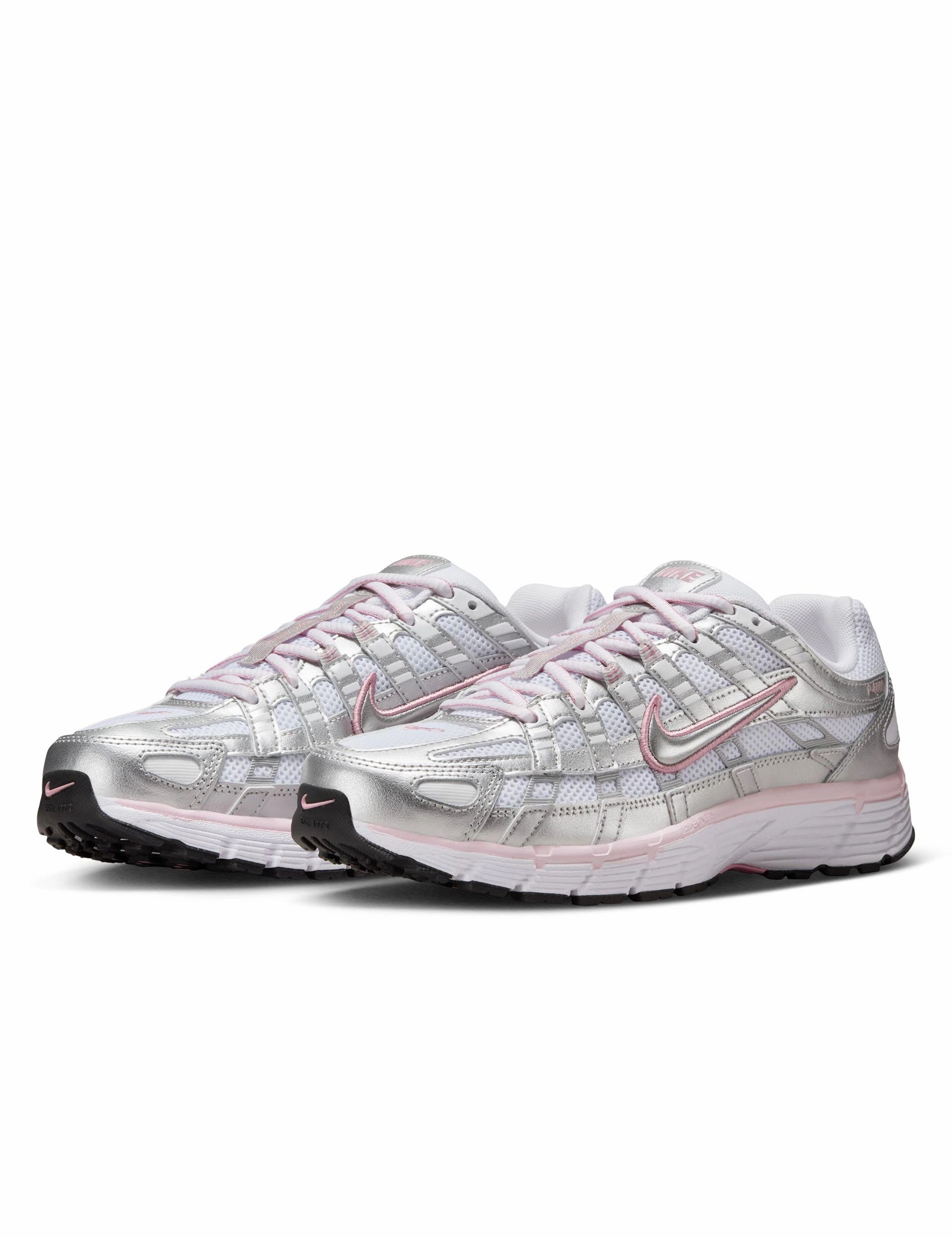 Nike Brand Shoes P-6000 Shoes - White/Metallic Silver/Elemental Pink