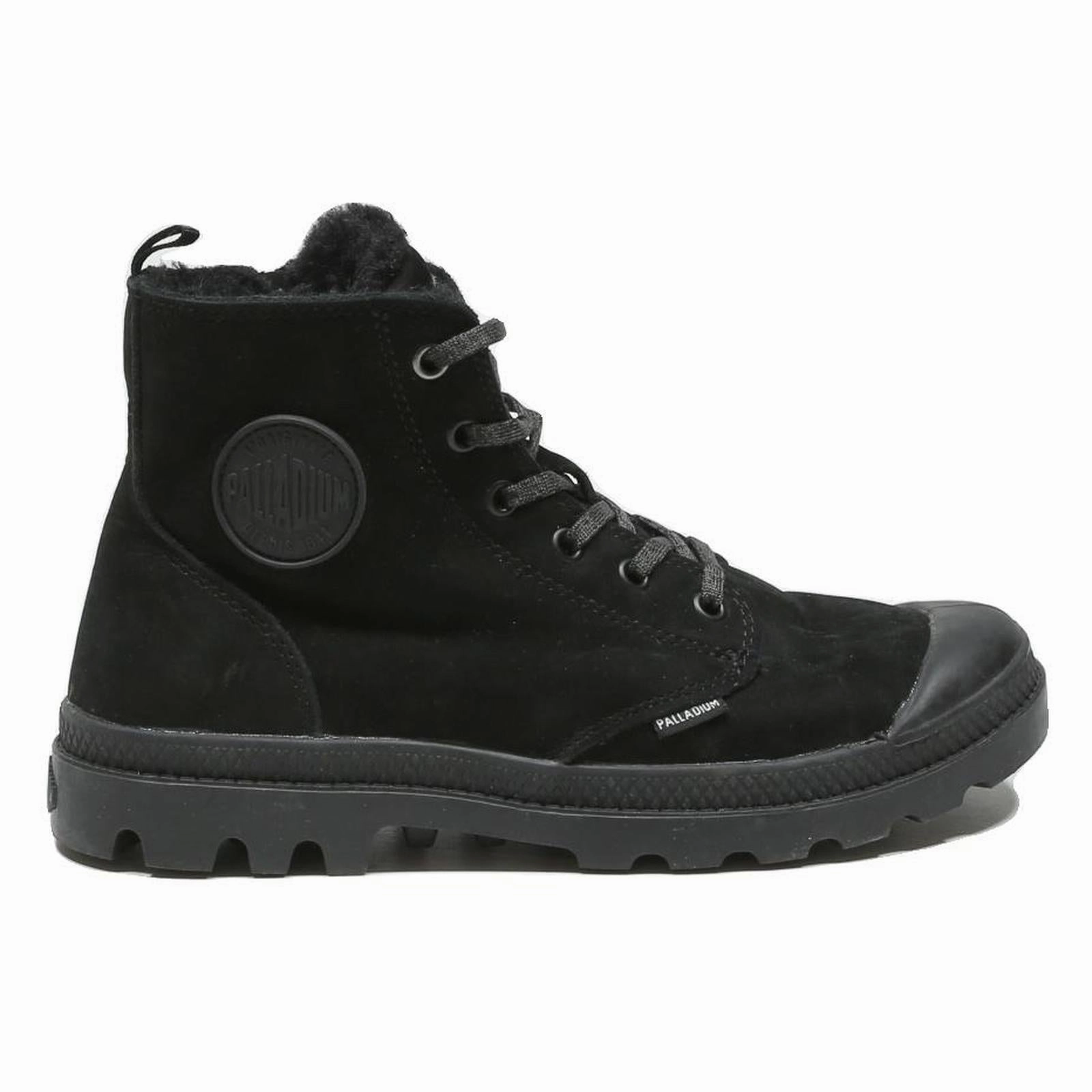 PALLADIUM Womens Black Lace-Up Synthetic Boots UK 6.5 Comfortable Winter Military Desert Boots