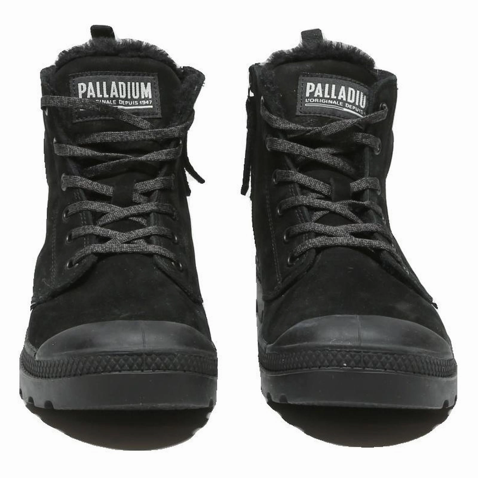 Star Western Boots PALLADIUM Womens Black Lace-Up Synthetic Boots UK 6.5 Comfortable Winter