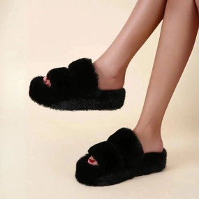 Crochet Slippers Pattern Easy Poppy Open-Toe Fluffy Slippers