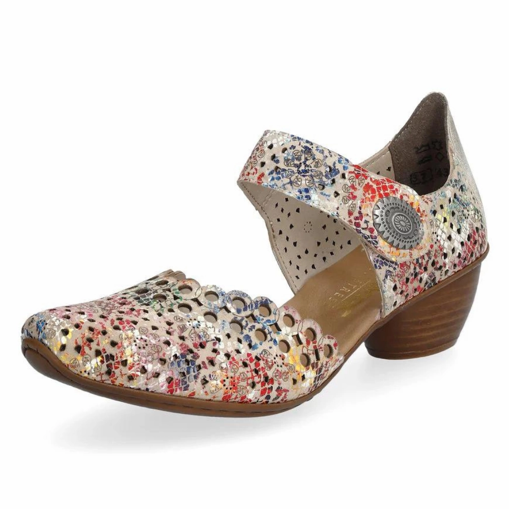 Best Way To Polish Dress Shoes Rieker Mirjam 53 Beige Multi Leather Heel (Women's)