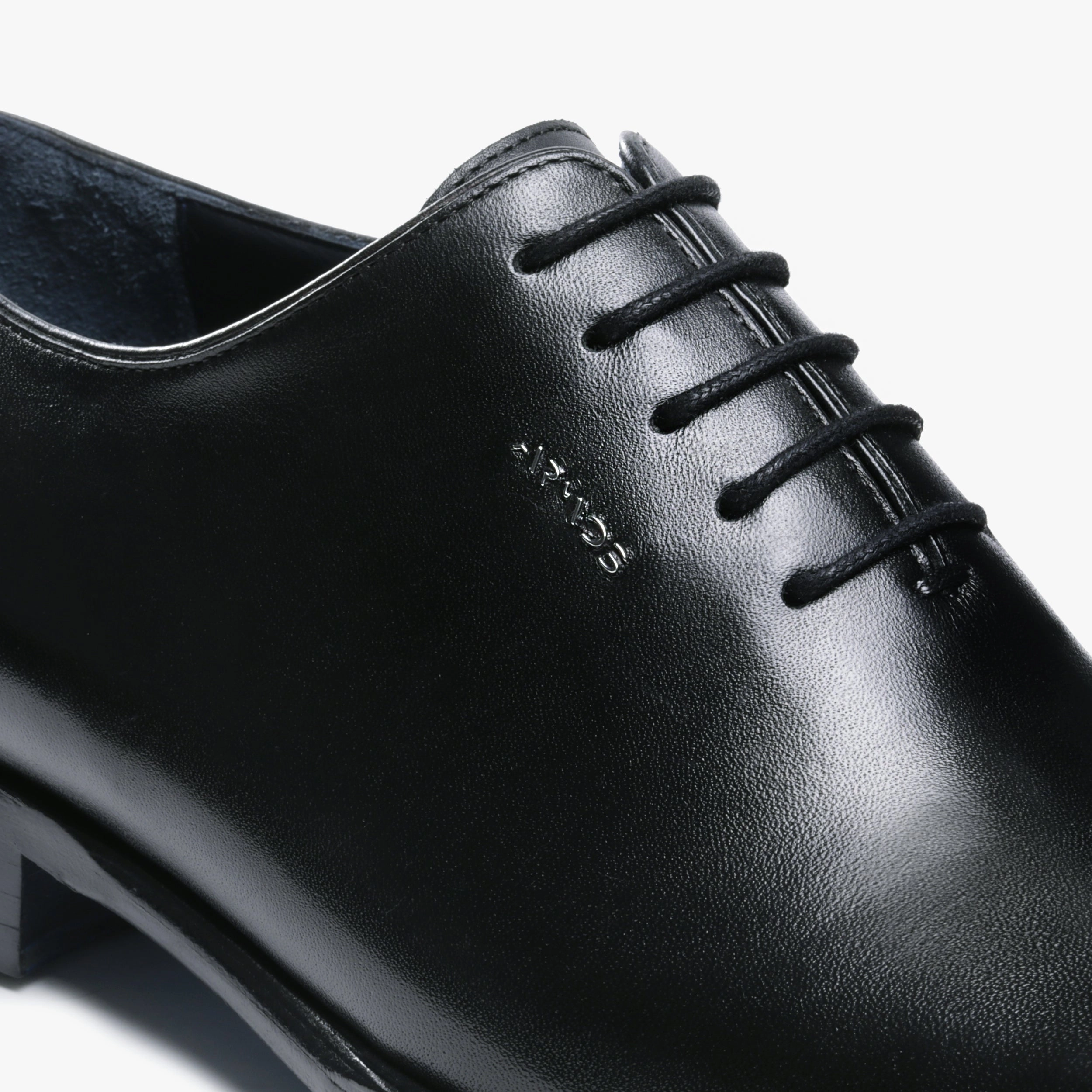 Men's Black Leather Oxford Lace-Up Dress Shoos