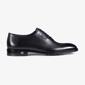 Men's Black Leather Oxford Lace-Up Quality Dress Shoes