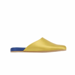 The Slipper Ochre/Navy Suede Slippers Burree