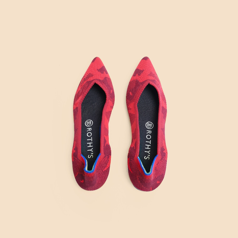 Rothy - Women - The Point - Red Camo Dress Shoes With Diamonds