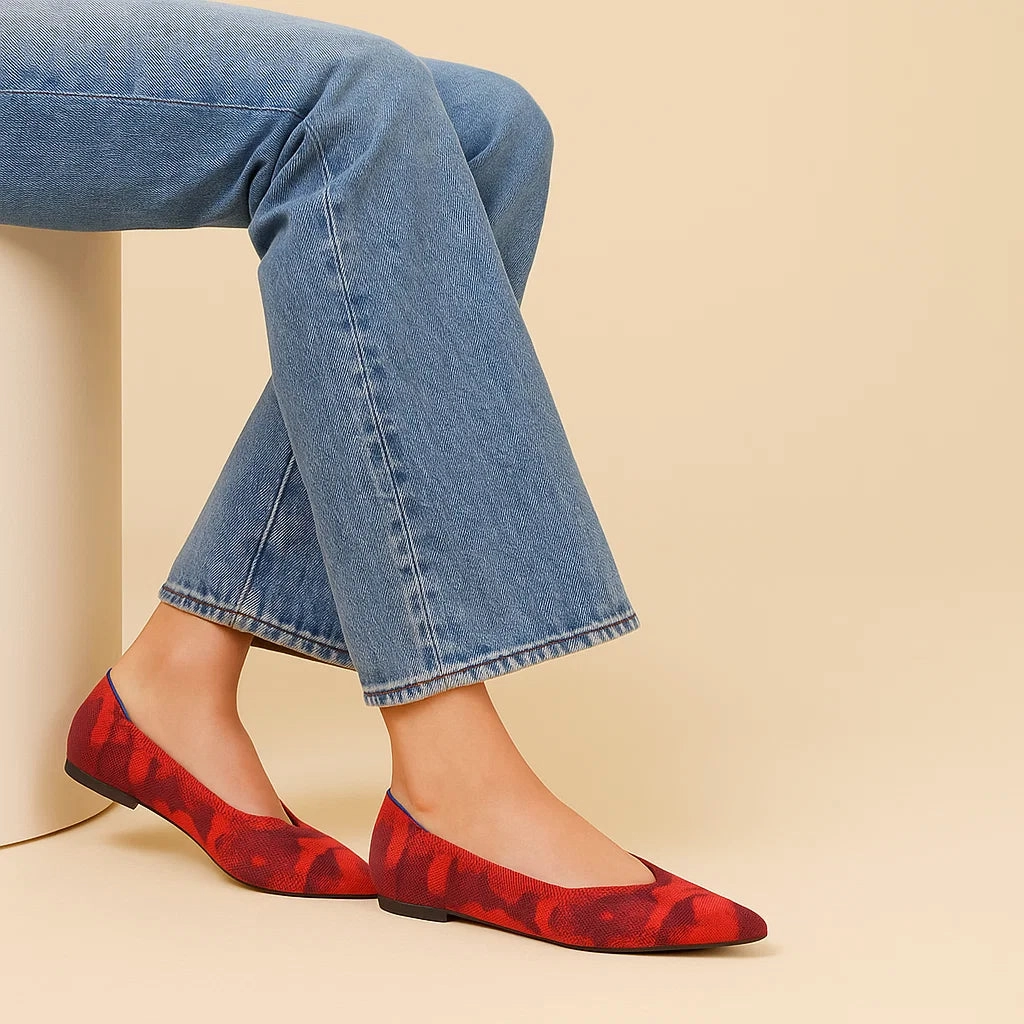 Rothy - Women - The Point - Red Camo Best Way To Lace Dress Shoes