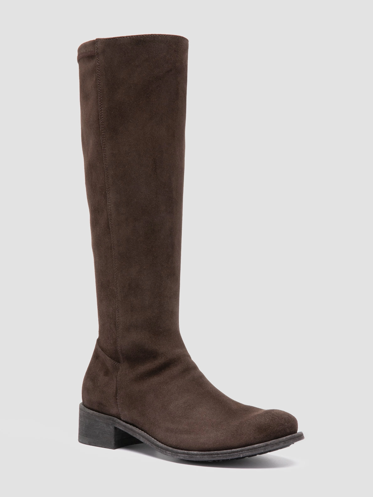 LISON 035 - Dark Brown Stretch Suede Boots Steele Toe Work Boots