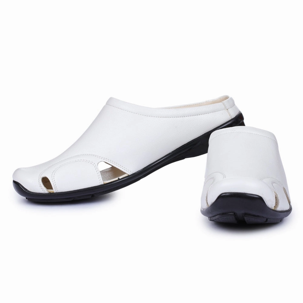 Silver Slippers Fortune Black Casual Slip-on Mules For Men J-153 By Liberty