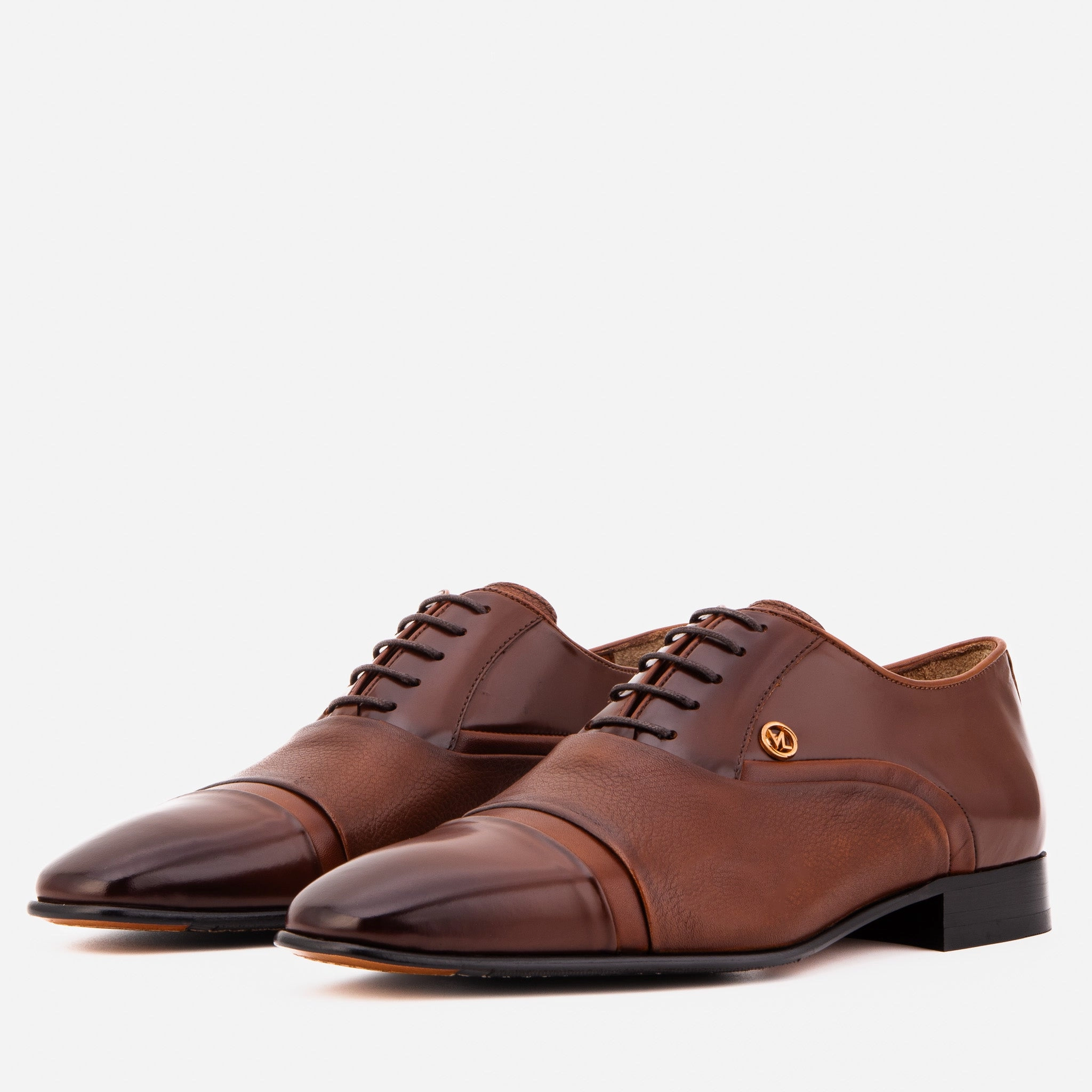 Clarks Wide Width Dress Shoes The Rockwell Handmade Tan Leather Cap Toe Oxford Men Shoe