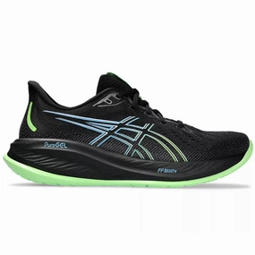Men's Asics Gel-Cumulus 26, Black/Electric Lime, 8.5 D Medium Multi Colored Asics Tennis Shoes