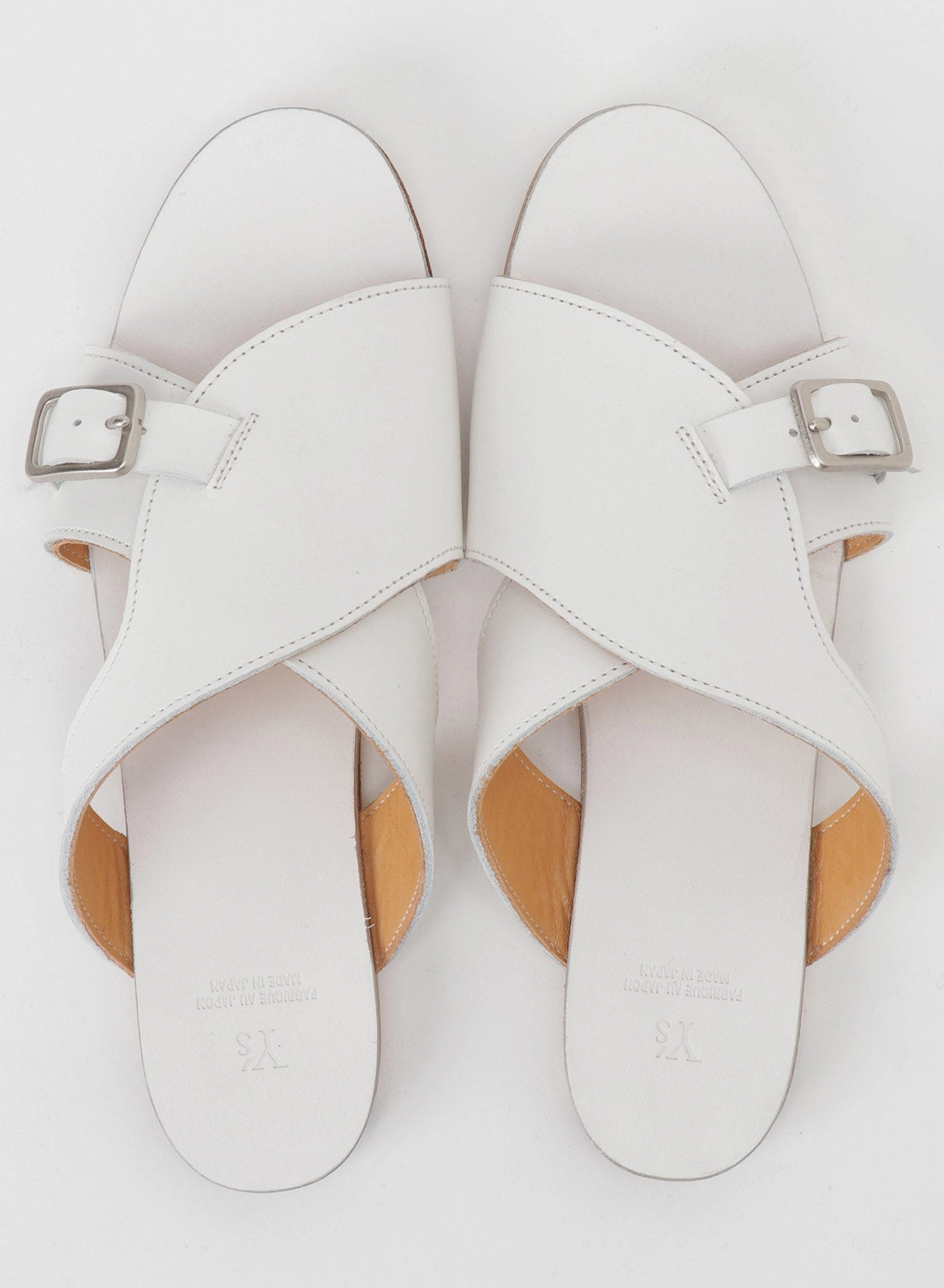 SEMI GLOSS TANNED LEATHER FLAT SANDALS Platform Summer Sandals