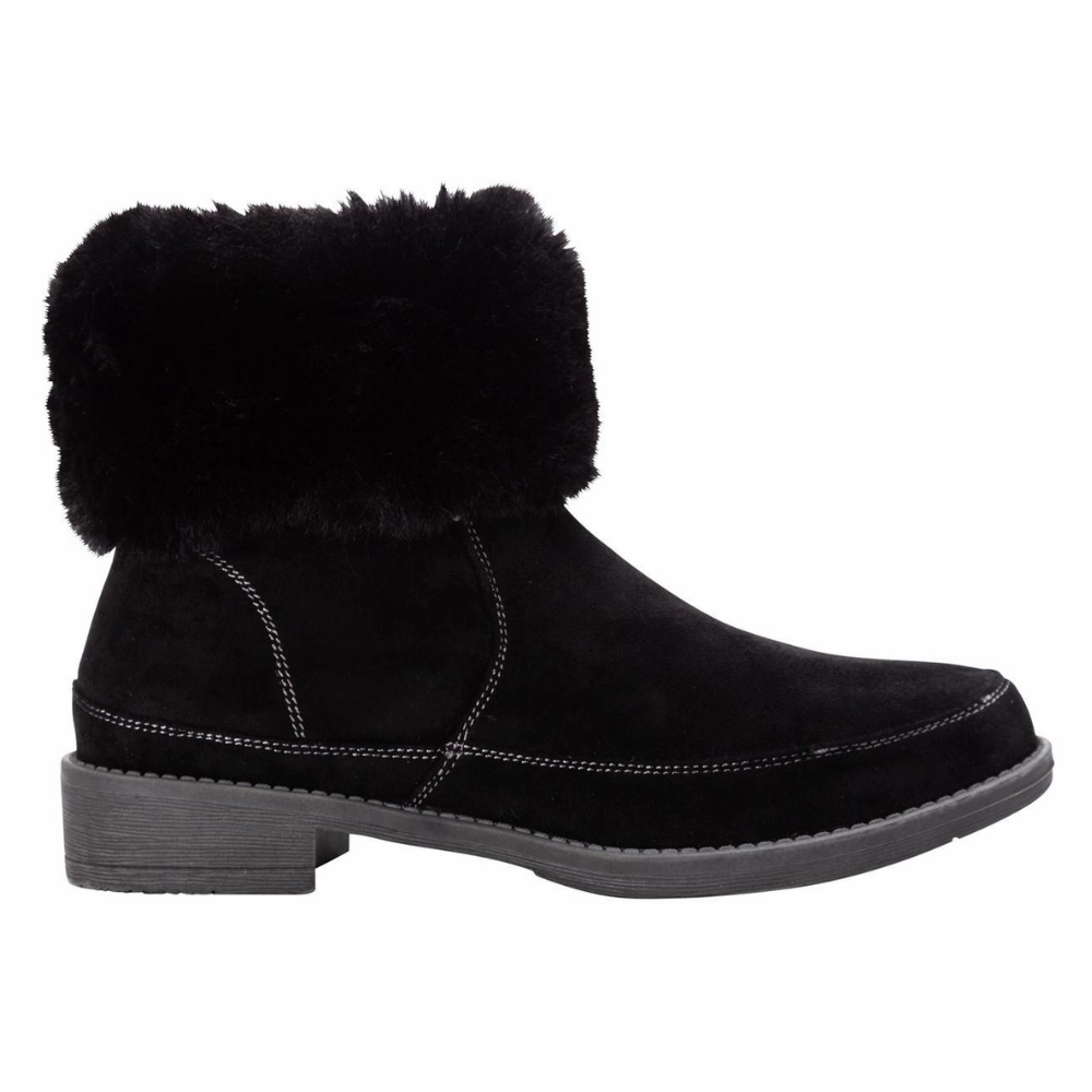 Ankle Rain Boots Propet Tabitha Faux Fur Ankle Black Boot (Women's)