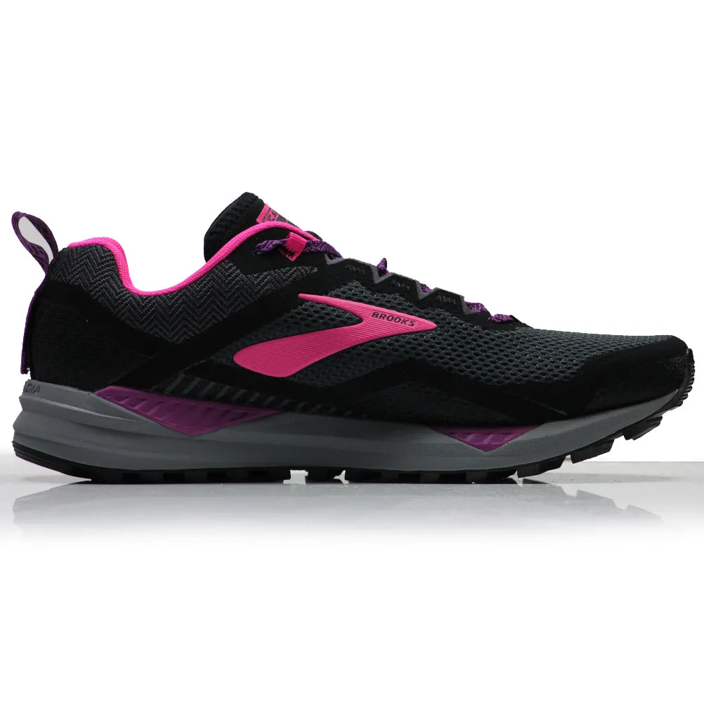 Brooks Cascadia 14 Women's Trail Shoe - Black/Hollyhock/Pink Shoes For Running On Road
