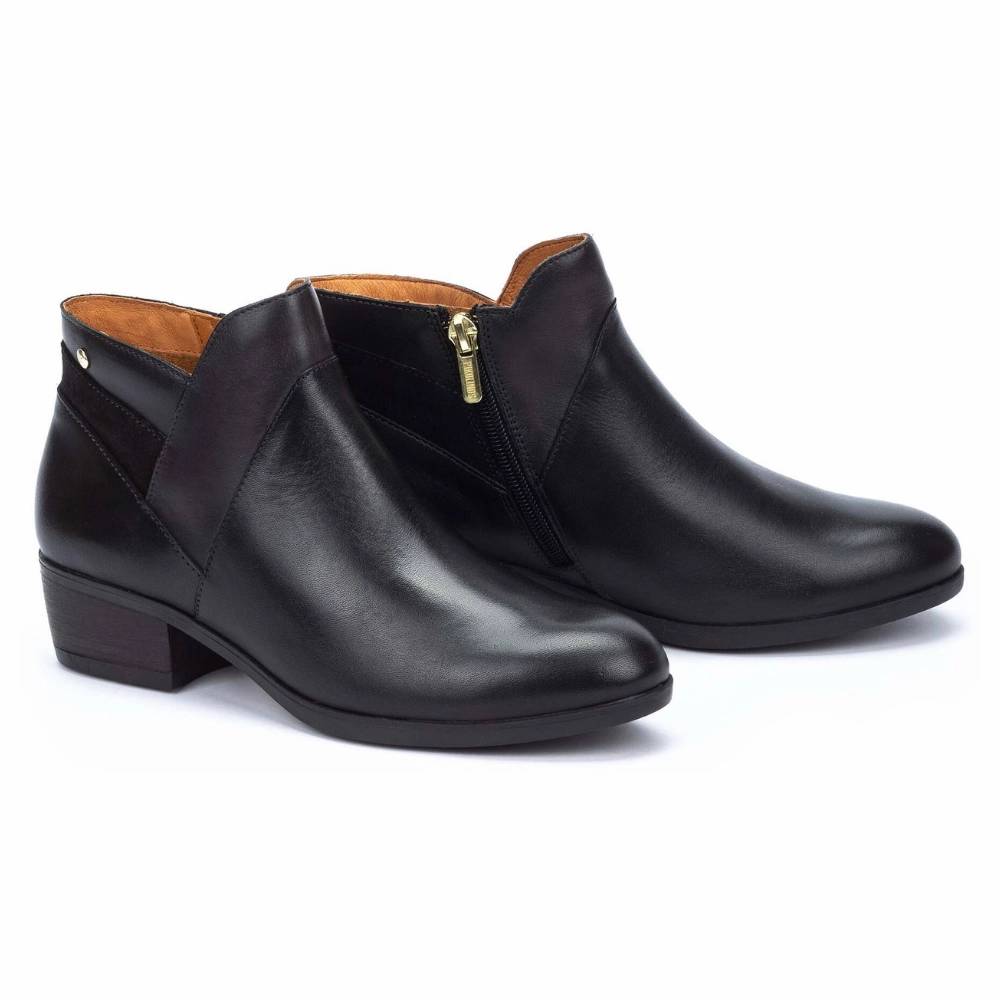 Nancy Sinatra Boots Pikolinos Daroca Black Leather Ankle Boot (Women's)