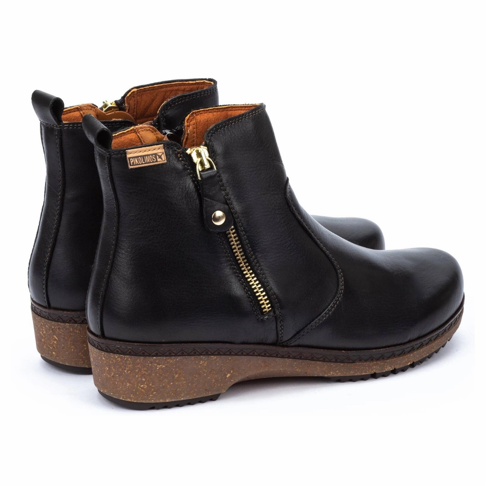 Women Boots Pikolinos Granada Black Leather Boot (Women's)