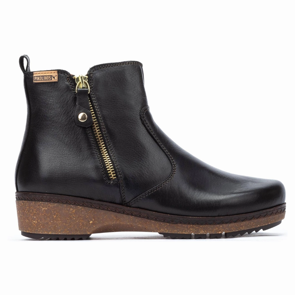 Pikolinos Granada Black Leather Boot (Women's) Knit Boots