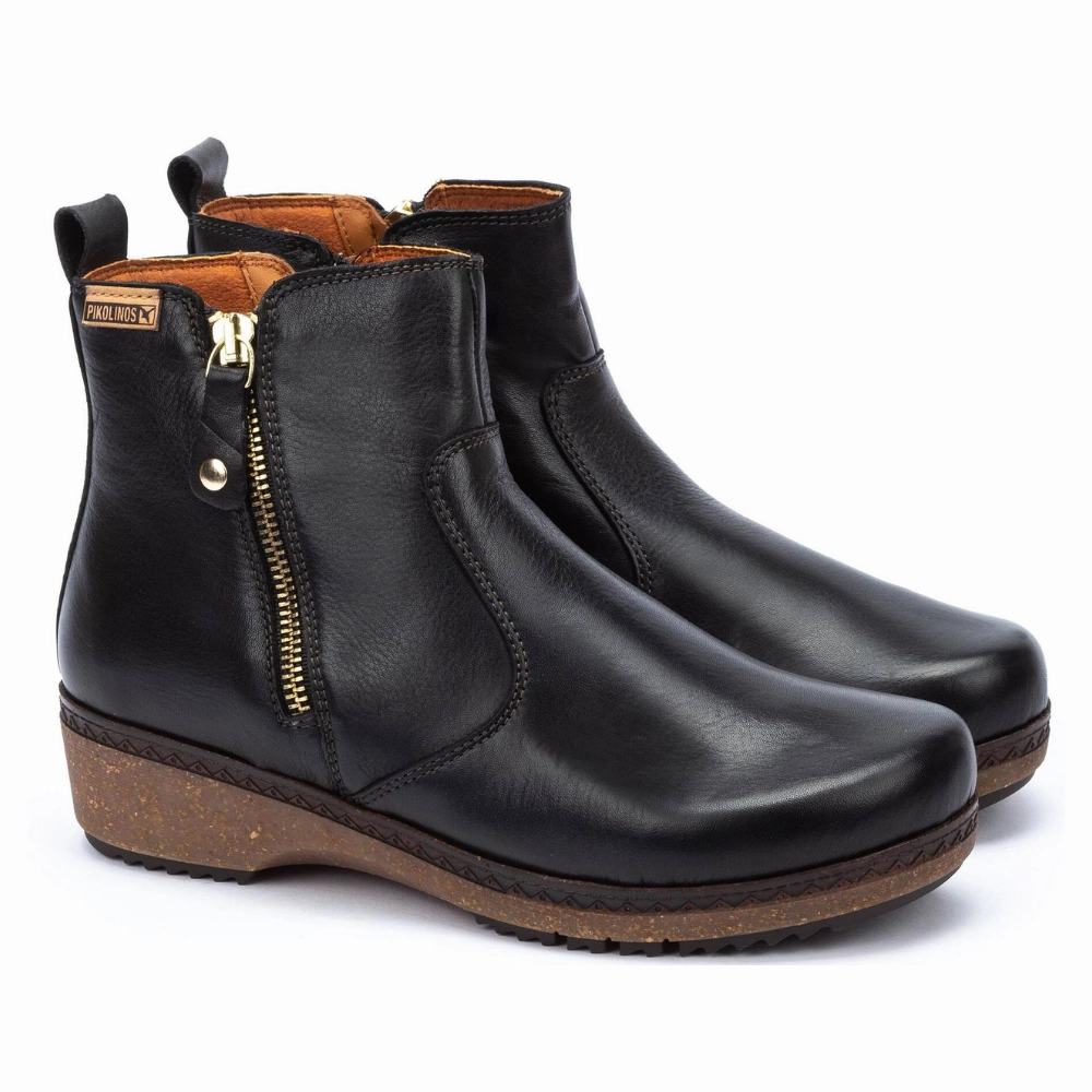 Ladies Winter Boots Pikolinos Granada Black Leather Boot (Women's)