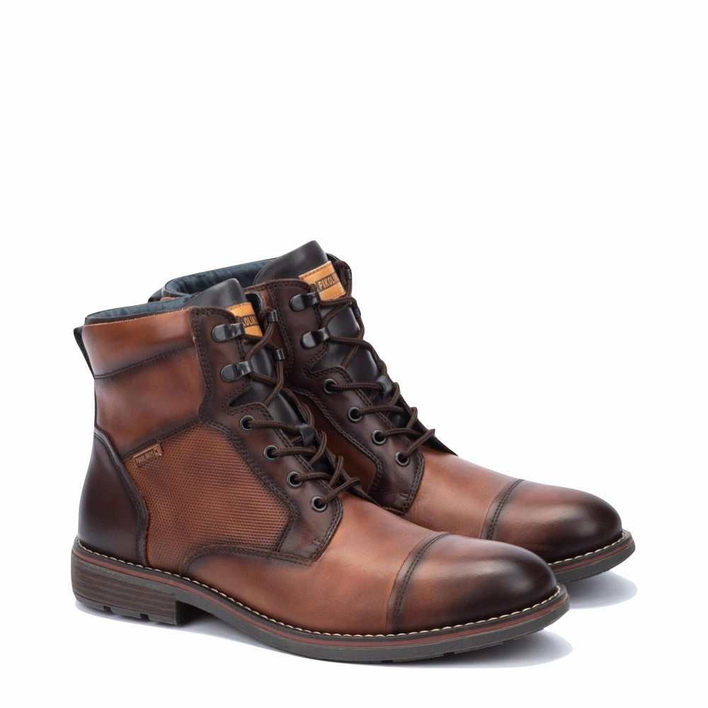 Zipper On Boots Pikolinos Men's York Leather Lace Boot in Cuero Tan