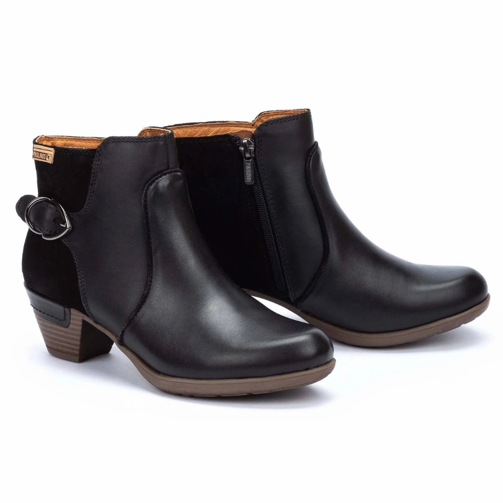 Pikolinos Rotterdam Black Leather Ankle Boot (Women's) Terraria Water Walking Boots