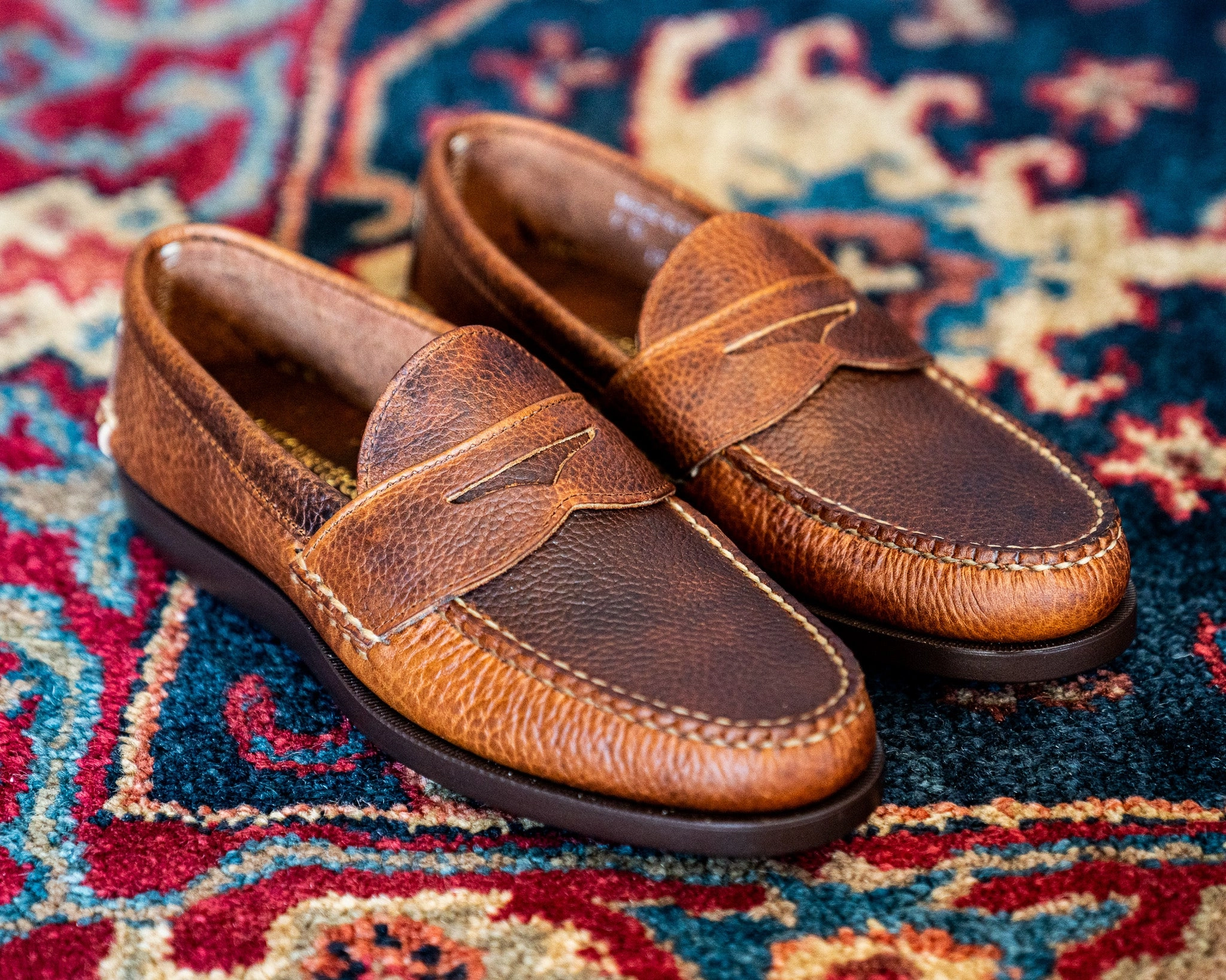 Loafers With Skirts Pinch Penny Moc - Medium Brown Buckaroo