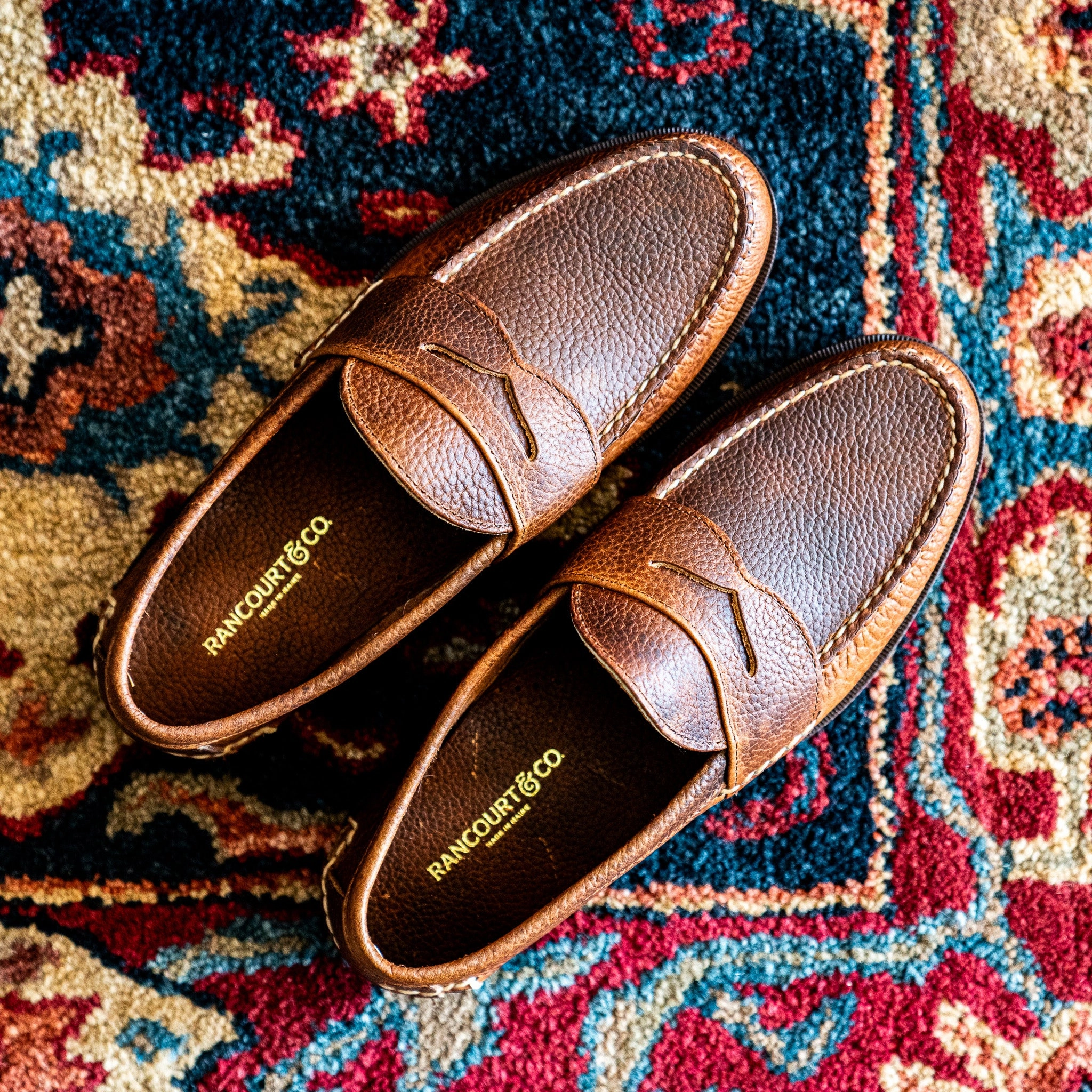 Pinch Penny Moc - Medium Brown Buckaroo Leather Driver Loafers