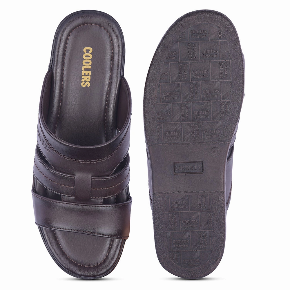 Healers By Liberty Mens ZUNAIRIO-E Brown Casual Slippers Ballerina Slippers Nail Polish