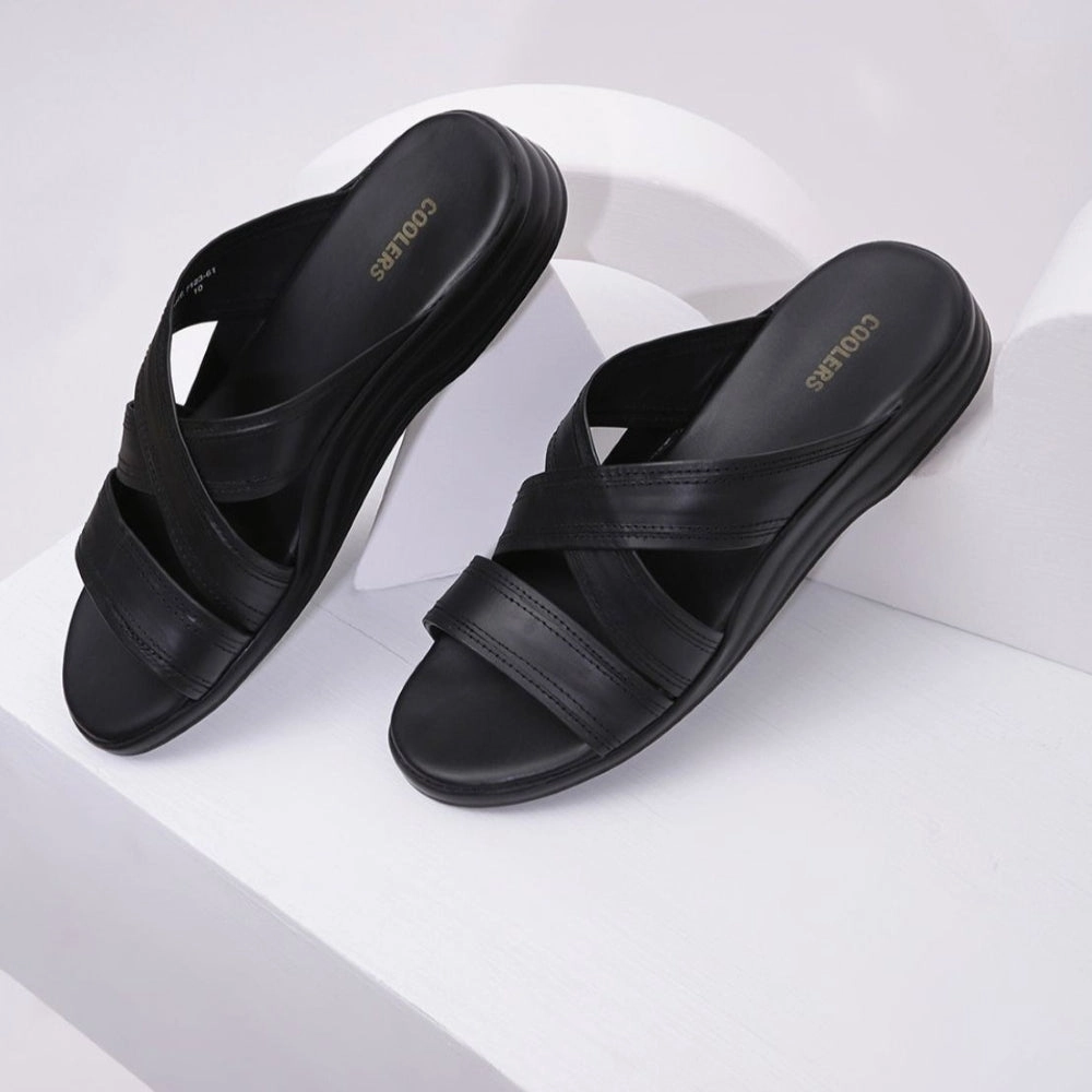 Coolers Casual Black Slippers For Men 7123-61 By Liberty Funny Slippers