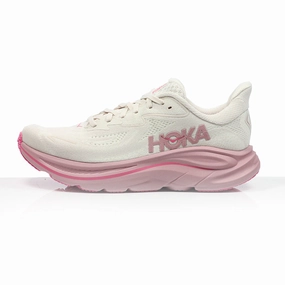 Hoka One One Clifton 10 Women's Wide Fit Running Shoe - Rose Cream/Dried Rose Oatmeal Shoes