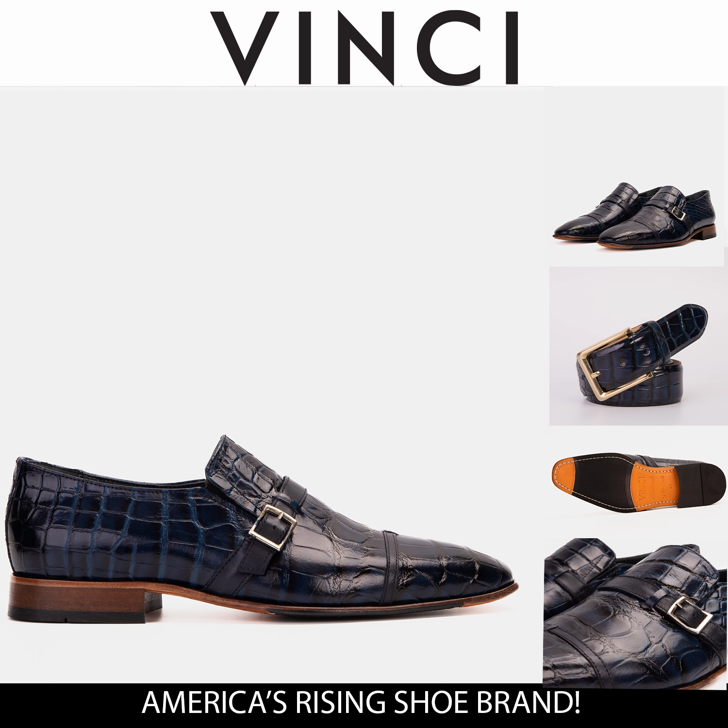 Sneaker Style Dress Shoes The Strat Single Monk Strap Cap Toe Navy Leather Handmade Men Shoe