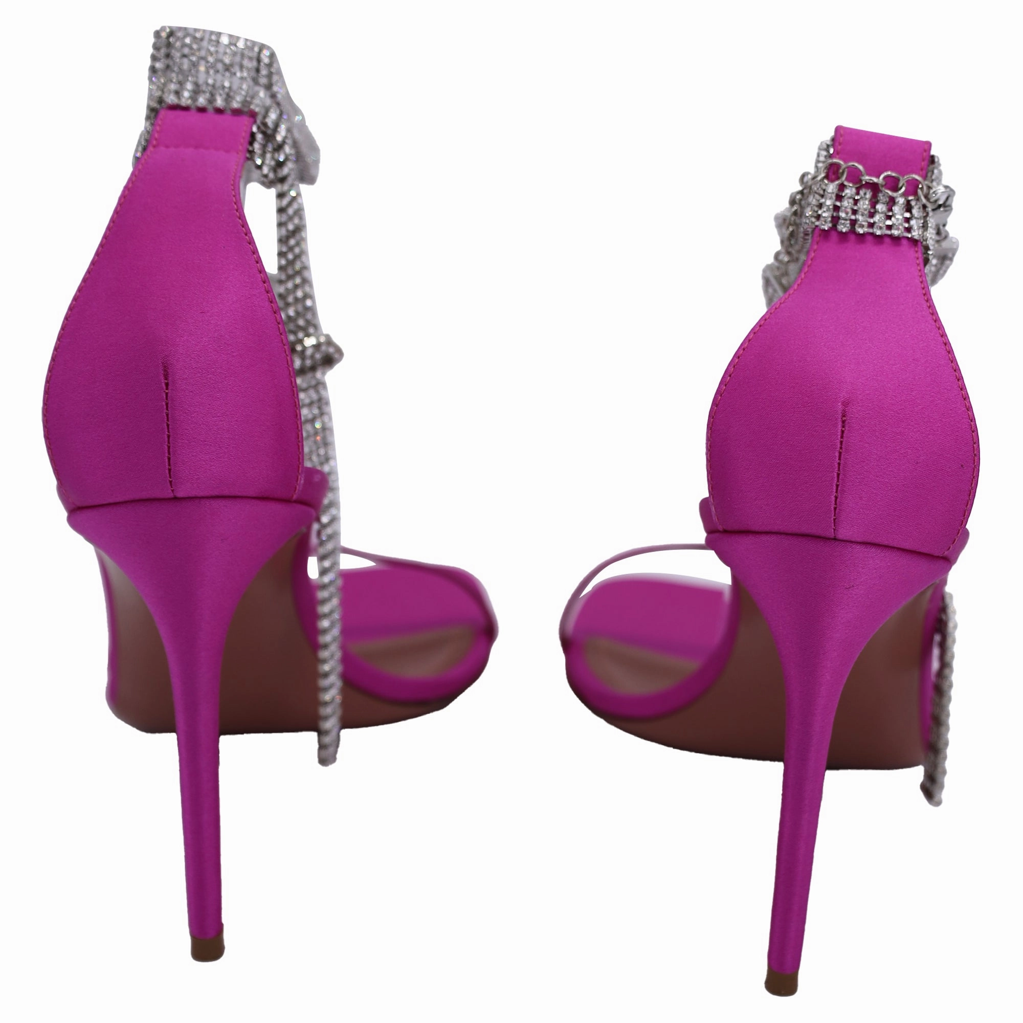 Sandals La Toc Reviews Amina Muaddi Giorgia Crystal Sandals in Pink Satin