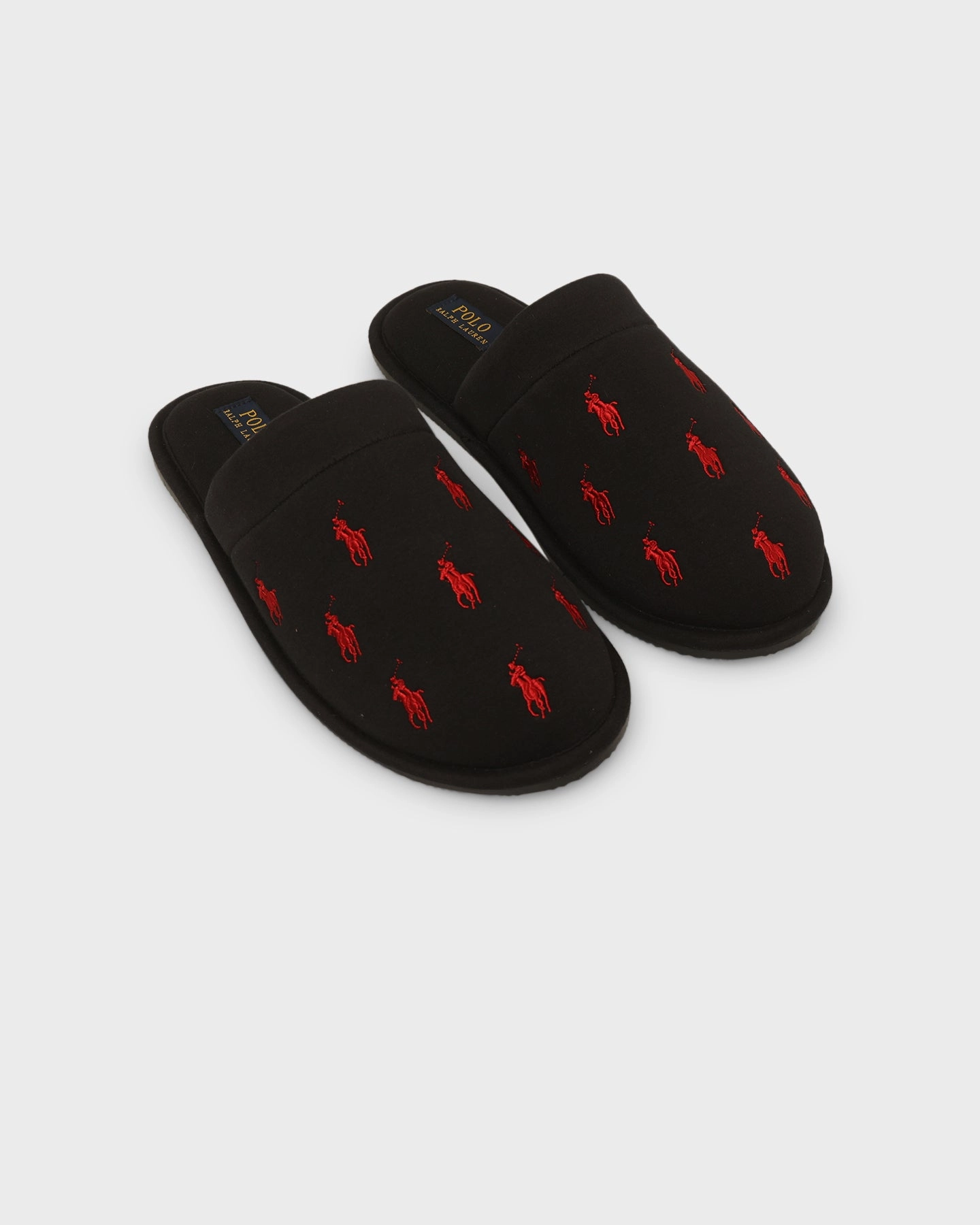 Massage Slides Polo Ralph Lauren Klarence Repeat PP Slippers Black