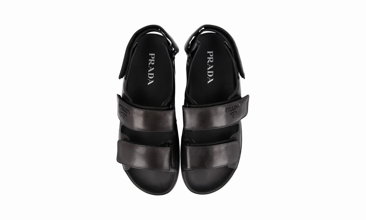 Prada Men's Black Leather Sandals 2X3064 Sandals Dominican Republic