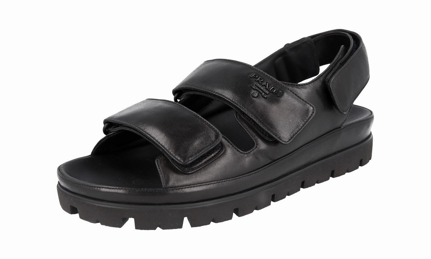 Judy Sandals Prada Men's Black Leather Sandals 2X3064