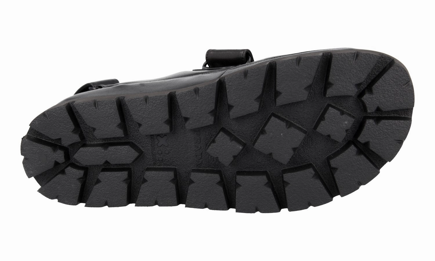 Prada Men's Black Leather Sandals 2X3064 Platform Sandals Foam