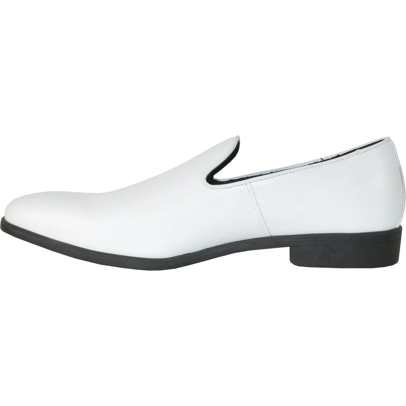 VANGELO Men Dress Shoe VALLO-3 Loafer Formal Tuxedo for Prom & Wedding White Matte - Wide Width Available - Ortholite Insole Hunter Dress Shoes