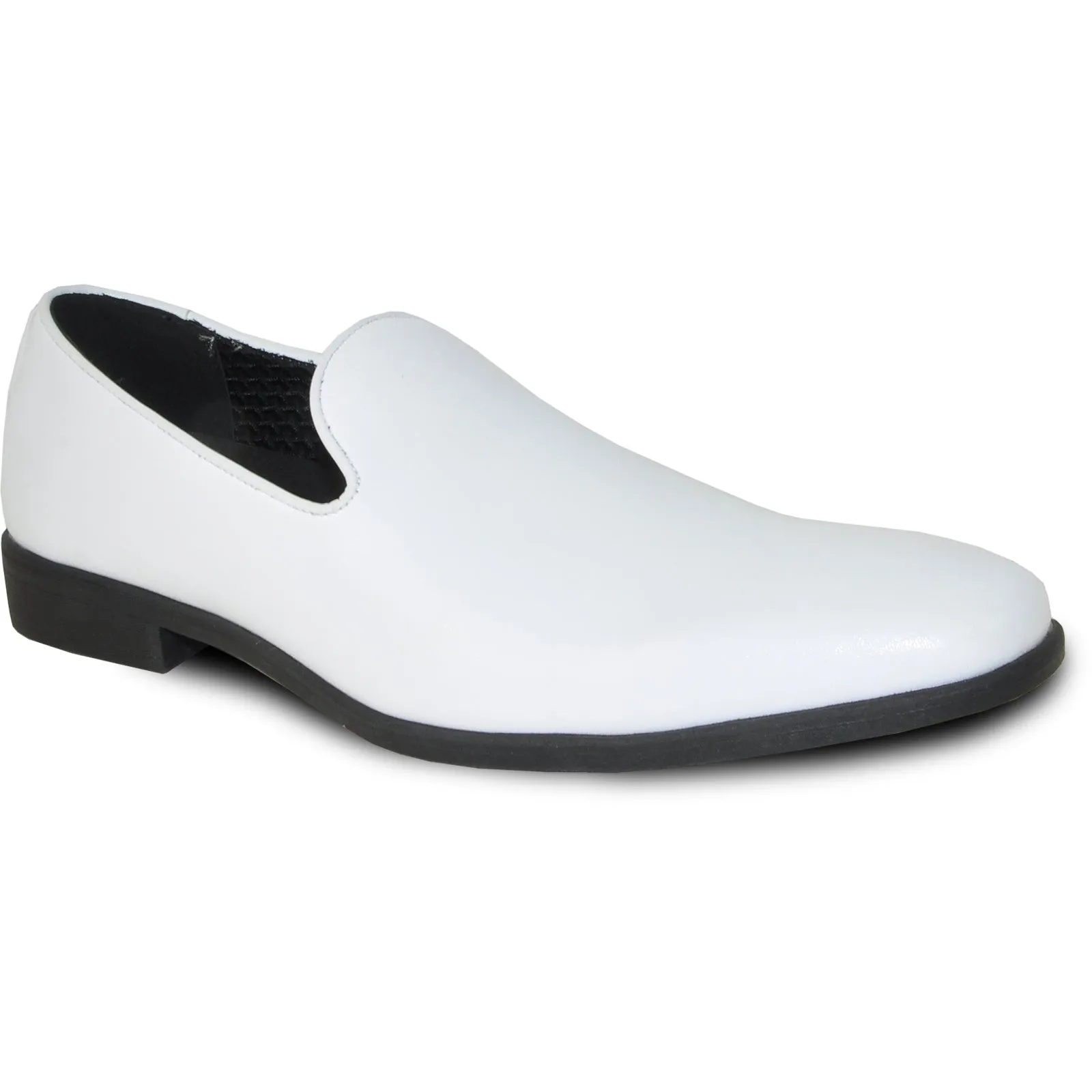 VANGELO Men Dress Shoe VALLO-3 Loafer Formal Tuxedo for Prom & Wedding White Matte - Wide Width Available - Ortholite Insole Dress With Animal Print Shoes