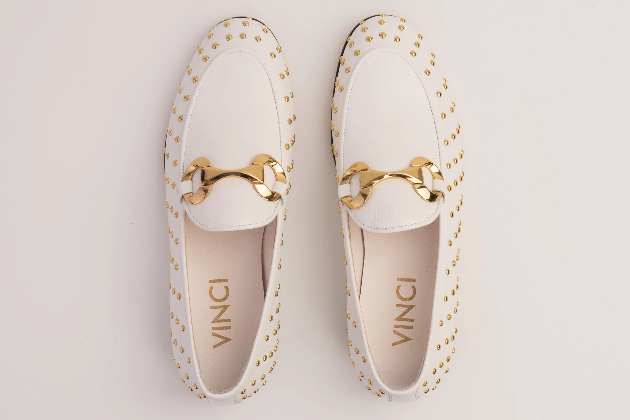 The Jupiter  Shoe White Spike Leather  Bit Dress Loafer Limited Edition Men Shoe Low Heel Dress Shoe