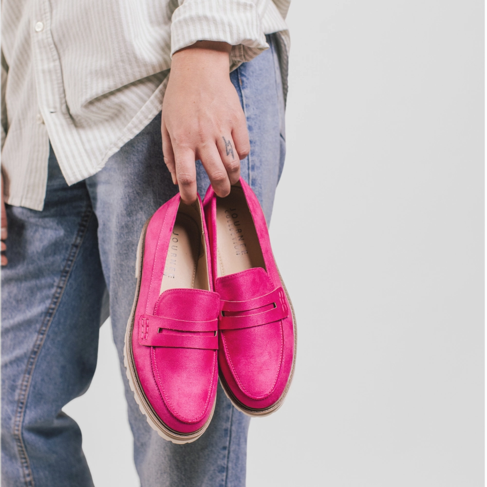 Chunky Loafers With Tights KENLY LOAFER FLATS IN FAUX SUEDE