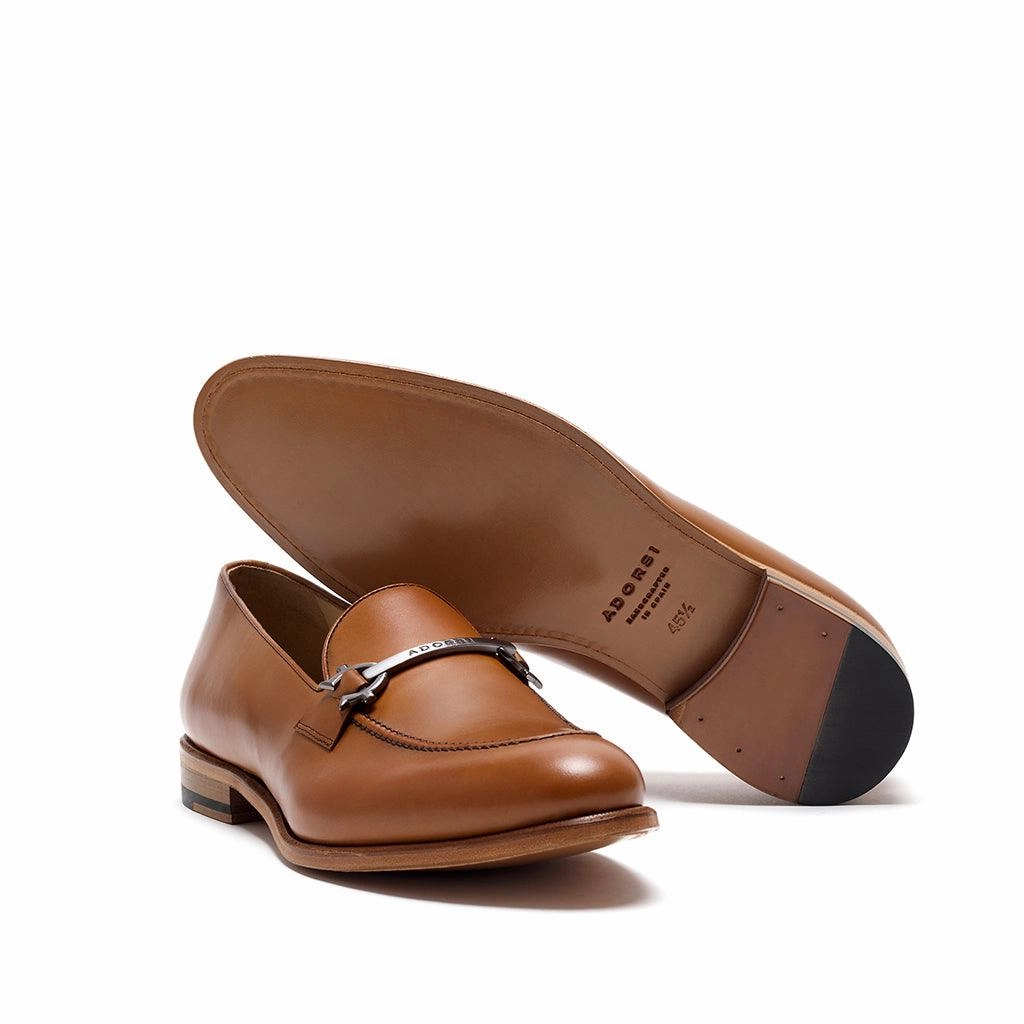 Cognac Calf Horsebit Loafer White Penny Loafers