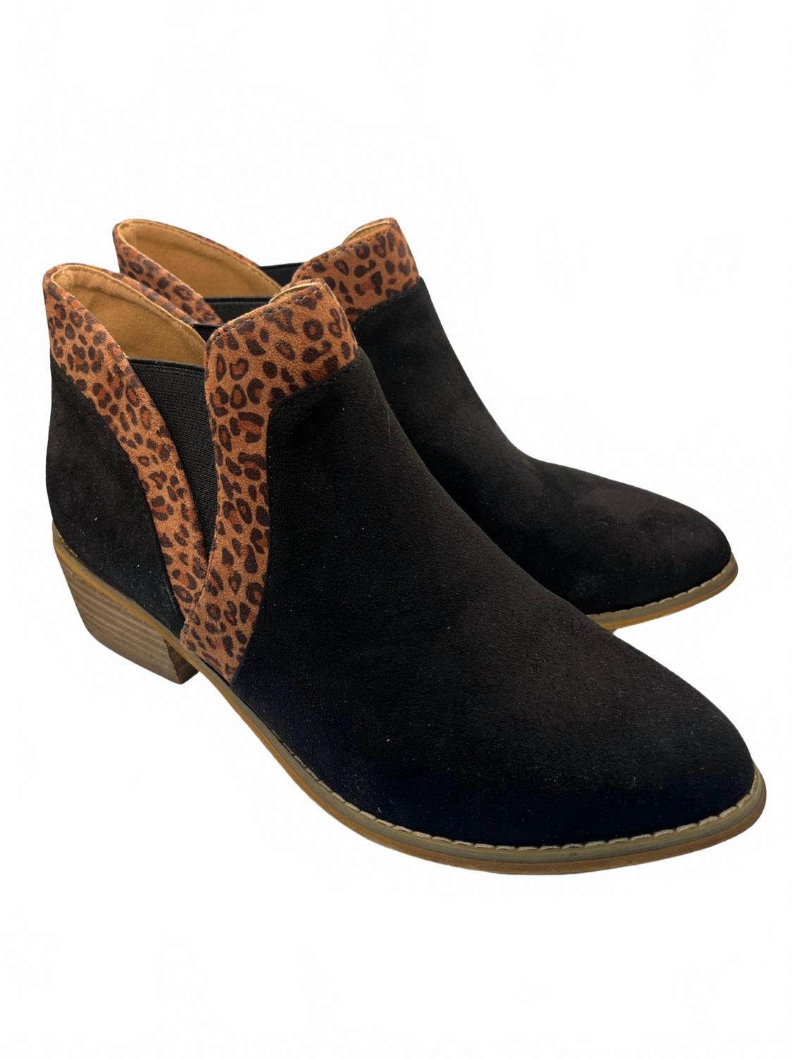 Work Boots Safety Toe Women Crisp Boot In Black/leopard