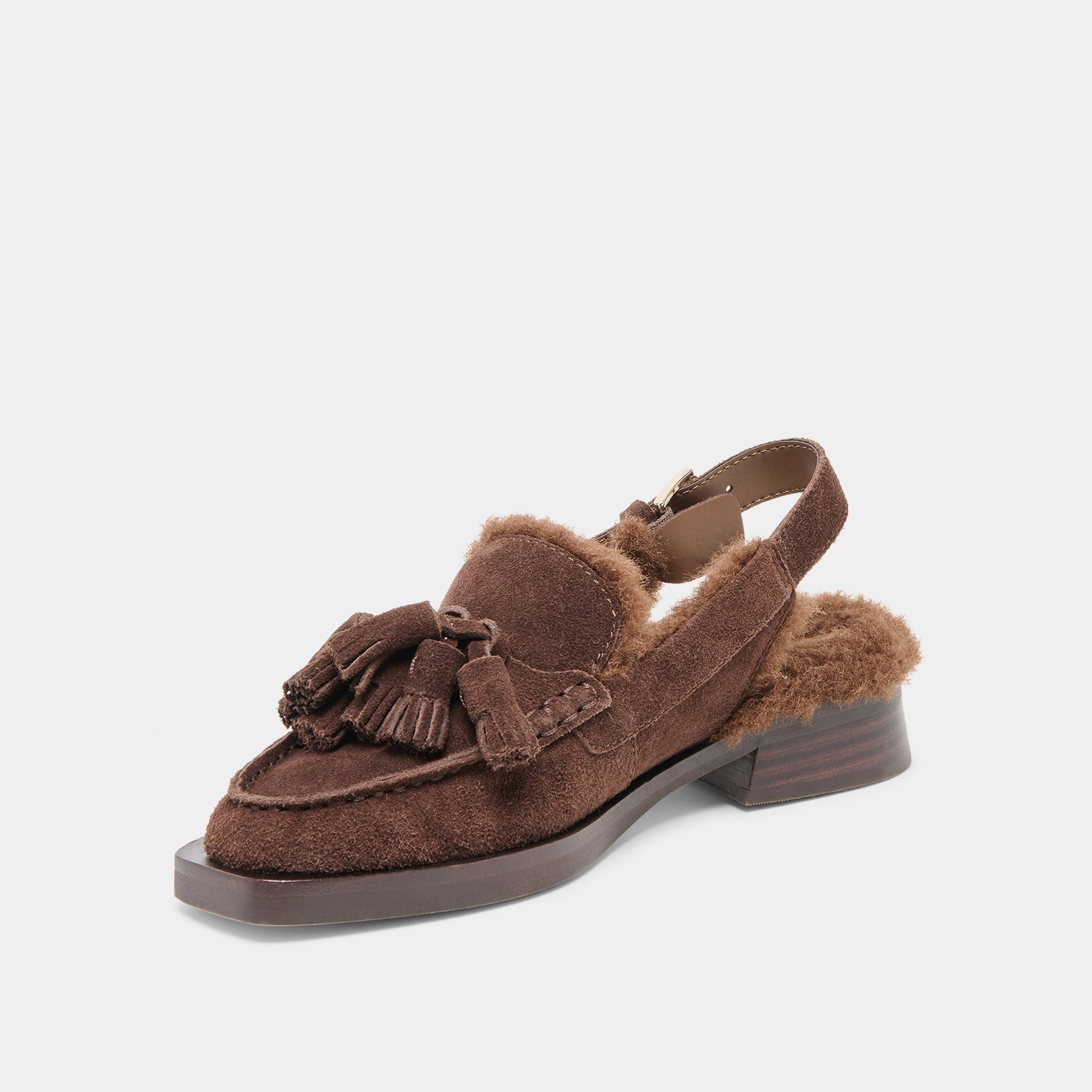 HAMLIT PLUSH LOAFERS DK BROWN SUEDE Chunky Leather Loafers
