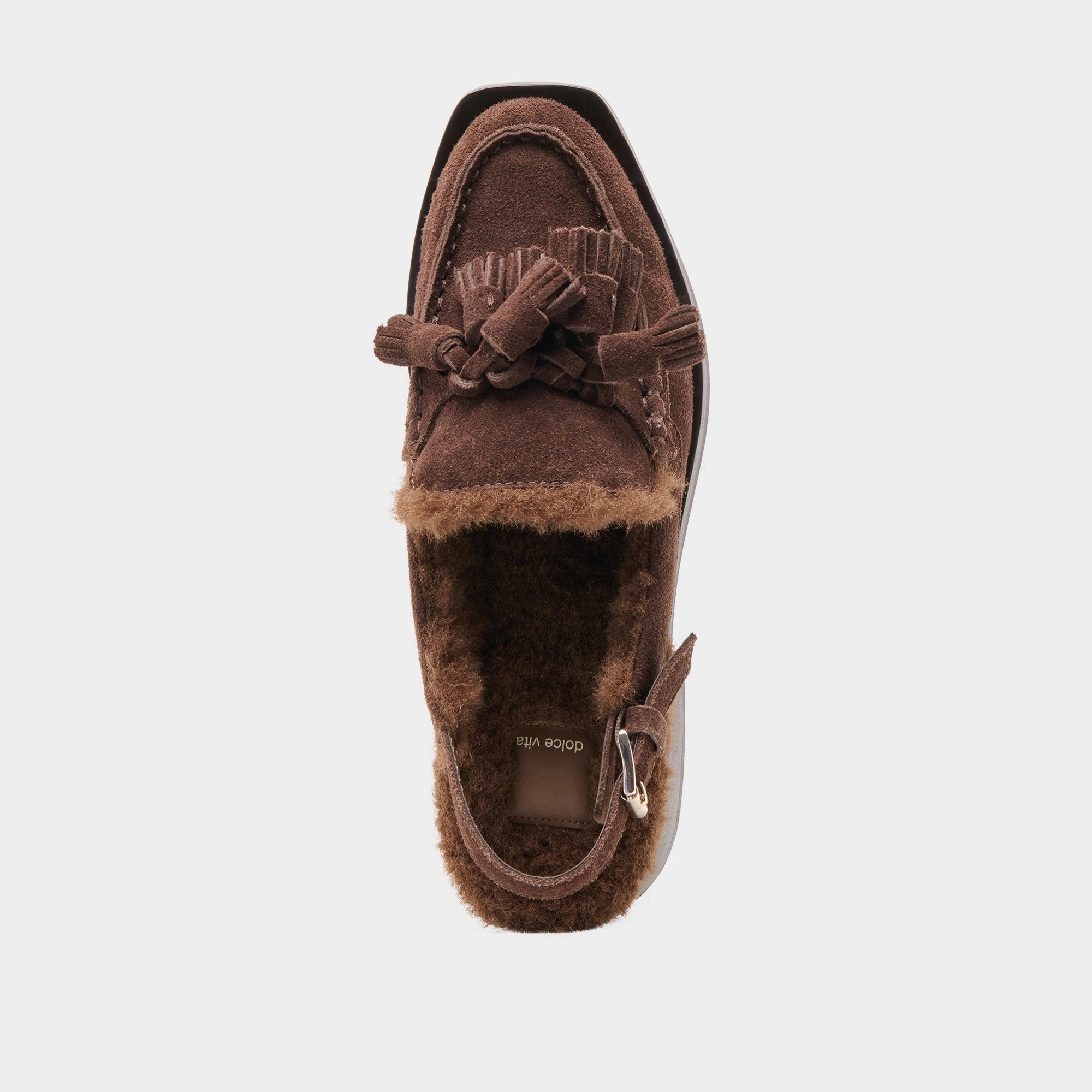 HAMLIT PLUSH LOAFERS DK BROWN SUEDE Academia Loafers